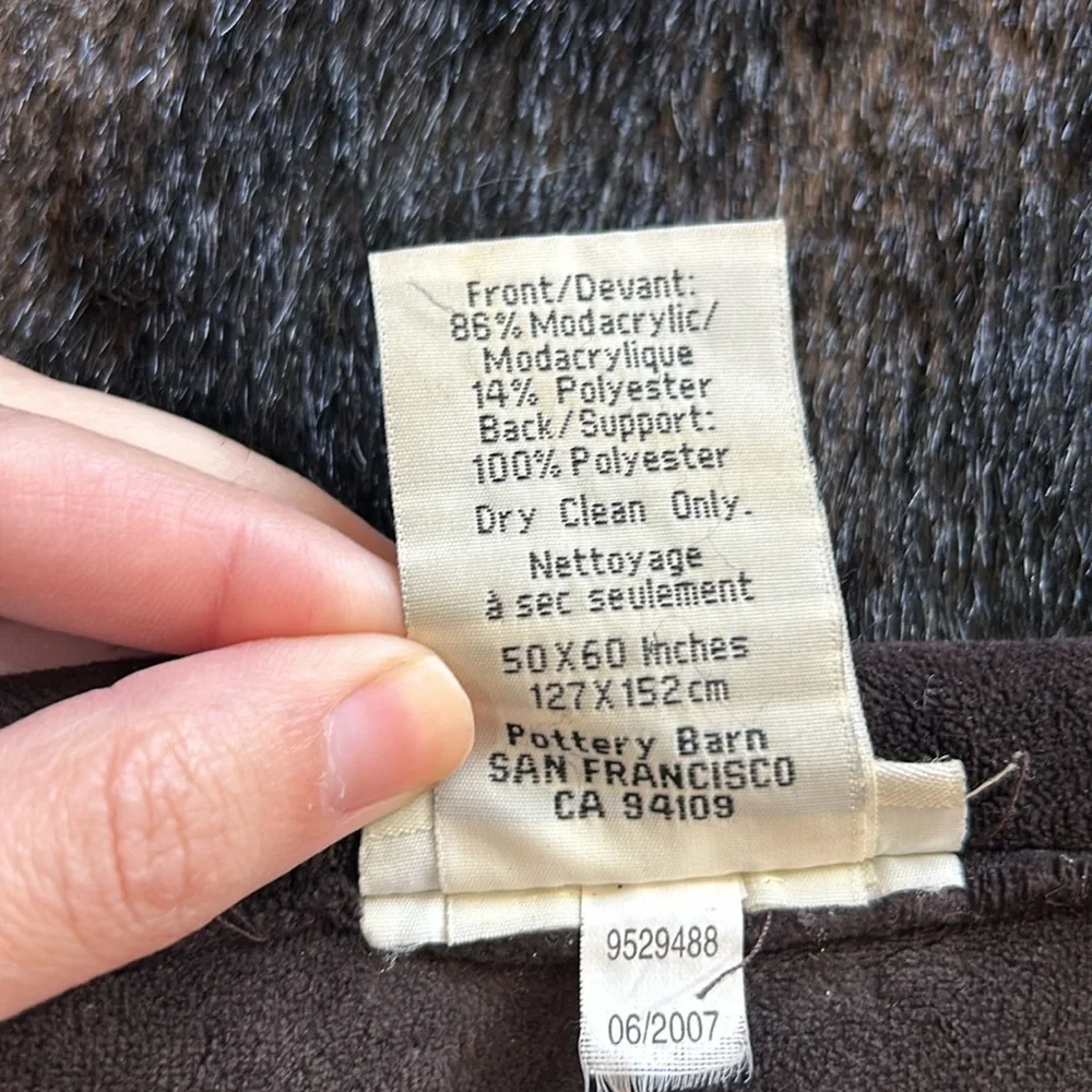 Pottery Barn Faux Mink Blanket 50x60